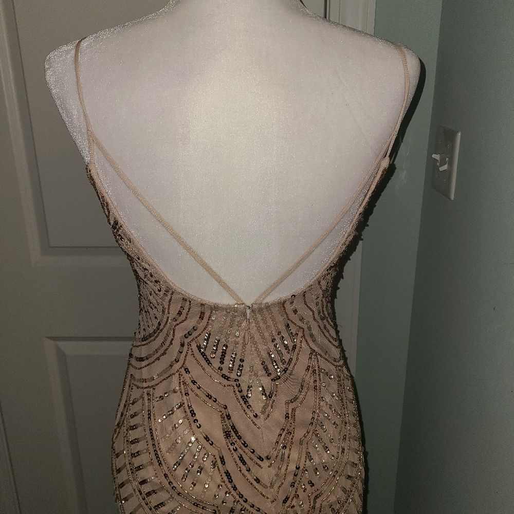 Jump Apparel Sequin Spagettu Strap Evening Gown - Picture 9 of 13